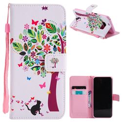 Cat and Tree PU Leather Wallet Case for Samsung Galaxy S8 Plus S8+