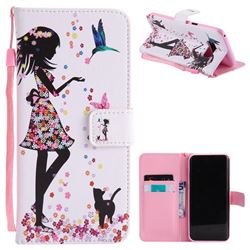 Petals and Cats PU Leather Wallet Case for Samsung Galaxy S8 Plus S8+