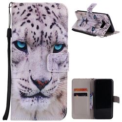 White Leopard PU Leather Wallet Case for Samsung Galaxy S8 Plus S8+