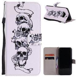 Skull Head PU Leather Wallet Case for Samsung Galaxy S8 Plus S8+