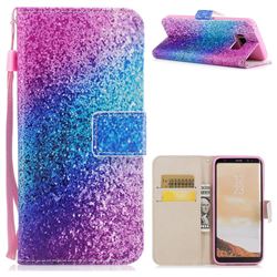 Rainbow Sand PU Leather Wallet Case for Samsung Galaxy S8 Plus S8+