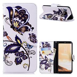 Butterflies and Flowers Leather Wallet Case for Samsung Galaxy S8 Plus S8+
