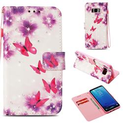Stamen Butterfly 3D Painted Leather Wallet Case for Samsung Galaxy S8 Plus S8+