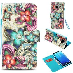 Kaleidoscope Flower 3D Painted Leather Wallet Case for Samsung Galaxy S8 Plus S8+