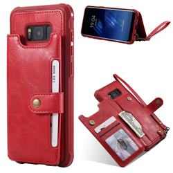 Retro Aristocratic Demeanor Anti-fall Leather Phone Back Cover for Samsung Galaxy S8 Plus S8+ - Red