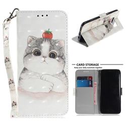 Cute Tomato Cat 3D Painted Leather Wallet Phone Case for Samsung Galaxy S8 Plus S8+