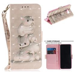 Three Squirrels 3D Painted Leather Wallet Phone Case for Samsung Galaxy S8 Plus S8+