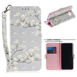 Magnolia Flower 3D Painted Leather Wallet Phone Case for Samsung Galaxy S8 Plus S8+
