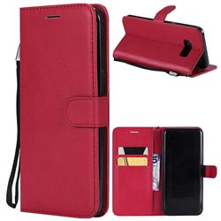 Retro Greek Classic Smooth PU Leather Wallet Phone Case for Samsung Galaxy S8 Plus S8+ - Red