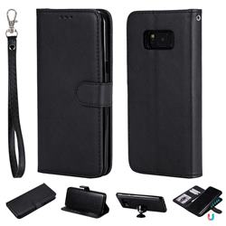 Retro Greek Detachable Magnetic PU Leather Wallet Phone Case for Samsung Galaxy S8 Plus S8+ - Black