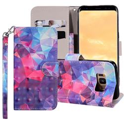 Colored Diamond 3D Painted Leather Phone Wallet Case Cover for Samsung Galaxy S8 Plus S8+