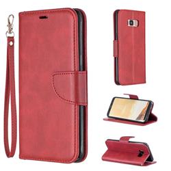 Classic Sheepskin PU Leather Phone Wallet Case for Samsung Galaxy S8 Plus S8+ - Red
