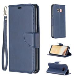 Classic Sheepskin PU Leather Phone Wallet Case for Samsung Galaxy S8 Plus S8+ - Blue