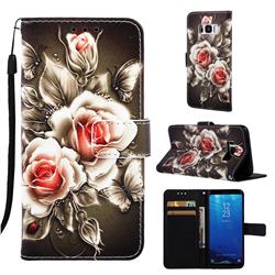 Black Rose Matte Leather Wallet Phone Case for Samsung Galaxy S8 Plus S8+