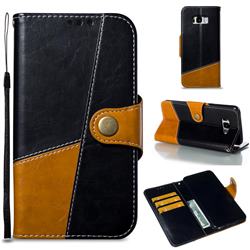 Retro Magnetic Stitching Wallet Flip Cover for Samsung Galaxy S8 Plus S8+ - Black