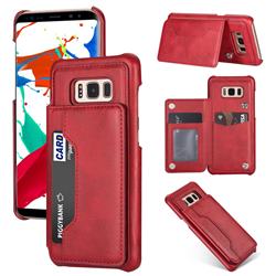 Luxury Magnetic Double Buckle Leather Phone Case for Samsung Galaxy S8 Plus S8+ - Red