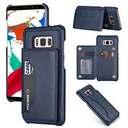 Luxury Magnetic Double Buckle Leather Phone Case for Samsung Galaxy S8 Plus S8+ - Blue
