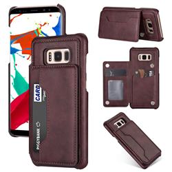 Luxury Magnetic Double Buckle Leather Phone Case for Samsung Galaxy S8 Plus S8+ - Purple