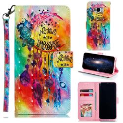 Flower Wind Chimes 3D Painted Leather Phone Wallet Case for Samsung Galaxy S8 Plus S8+