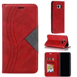 Retro S Streak Magnetic Leather Wallet Phone Case for Samsung Galaxy S8 Plus S8+ - Red