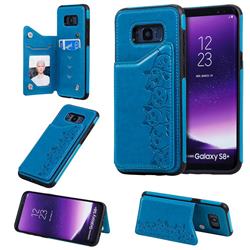 Yikatu Luxury Cute Cats Multifunction Magnetic Card Slots Stand Leather Back Cover for Samsung Galaxy S8 Plus S8+ - Blue