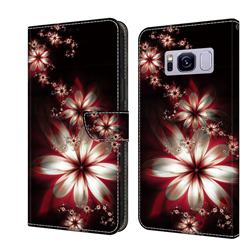 Red Dream Flower Crystal PU Leather Protective Wallet Case Cover for Samsung Galaxy S8 Plus S8+