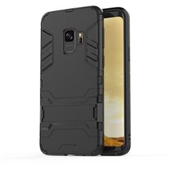 Armor Premium Tactical Grip Kickstand Shockproof Dual Layer Rugged Hard Cover for Samsung Galaxy S9 - Black