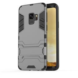 Armor Premium Tactical Grip Kickstand Shockproof Dual Layer Rugged Hard Cover for Samsung Galaxy S9 - Gray