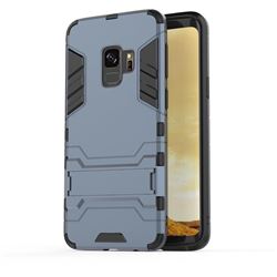 Armor Premium Tactical Grip Kickstand Shockproof Dual Layer Rugged Hard Cover for Samsung Galaxy S9 - Navy