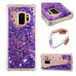 Dynamic Liquid Glitter Sand Quicksand Star TPU Case for Samsung Galaxy S9 - Purple