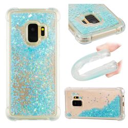 Dynamic Liquid Glitter Sand Quicksand TPU Case for Samsung Galaxy S9 - Silver Blue Star