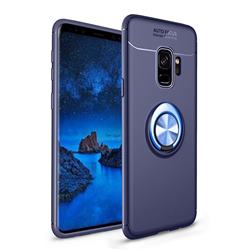Auto Focus Invisible Ring Holder Soft Phone Case for Samsung Galaxy S9 - Blue