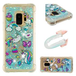 Fashion Unicorn Dynamic Liquid Glitter Sand Quicksand Star TPU Case for Samsung Galaxy S9