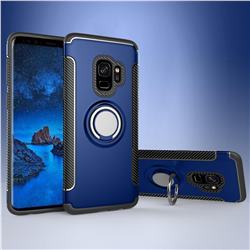 Armor Anti Drop Carbon PC + Silicon Invisible Ring Holder Phone Case for Samsung Galaxy S9 - Sapphire