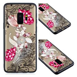 Tulip Lace Diamond Flower Soft TPU Back Cover for Samsung Galaxy S9