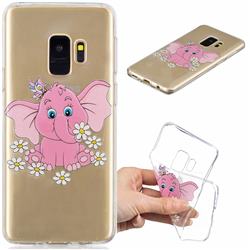 Tiny Pink Elephant Clear Varnish Soft Phone Back Cover for Samsung Galaxy S9