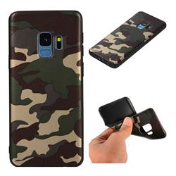 Camouflage Soft TPU Back Cover for Samsung Galaxy S9 - Gold Green