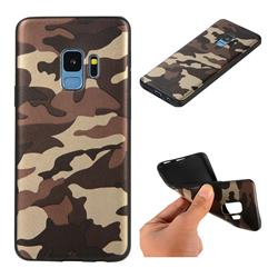 Camouflage Soft TPU Back Cover for Samsung Galaxy S9 - Gold Coffee
