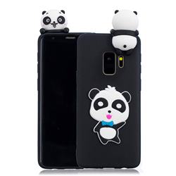 Blue Bow Panda Soft 3D Climbing Doll Soft Case for Samsung Galaxy S9