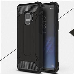 King Kong Armor Premium Shockproof Dual Layer Rugged Hard Cover for Samsung Galaxy S9 - Black Gold