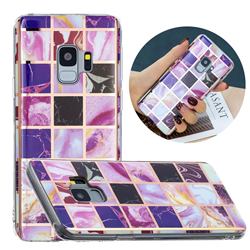 Square Puzzle Painted Marble Electroplating Protective Case for Samsung Galaxy S9