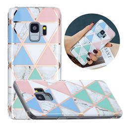 Fresh Triangle Painted Marble Electroplating Protective Case for Samsung Galaxy S9