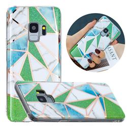 Green Triangle Painted Marble Electroplating Protective Case for Samsung Galaxy S9