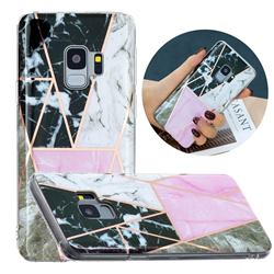 Pink and Black Painted Marble Electroplating Protective Case for Samsung Galaxy S9