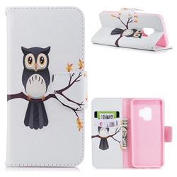 Owl on Tree Leather Wallet Case for Samsung Galaxy S9