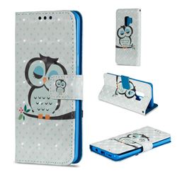 Sweet Owl 3D Painted Leather Wallet Case for Samsung Galaxy S9