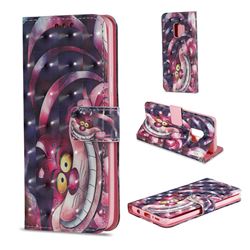 Monster 3D Painted Leather Wallet Case for Samsung Galaxy S9