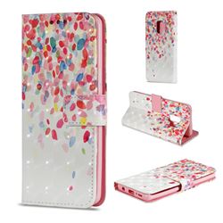Colored Petals 3D Painted Leather Wallet Case for Samsung Galaxy S9