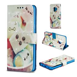 Marshmallow 3D Painted Leather Wallet Case for Samsung Galaxy S9