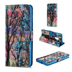 Color Tree 3D Painted Leather Wallet Case for Samsung Galaxy S9